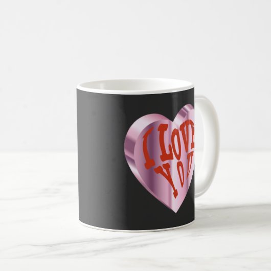 Modernes Romantisches Valentine Kaffeetasse (VorderseiteRechts)