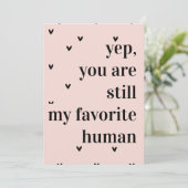 Modernes romantisches Zitat Feiertagskarte (Stehend Vorderseite)