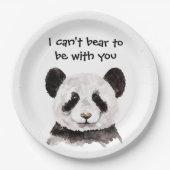 Modernes romantisches Zitat mit schwarzem und weiß Pappteller (Vorderseite)