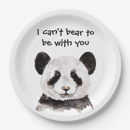 Modernes romantisches Zitat mit schwarzem und weiß Pappteller (Vorderseite)