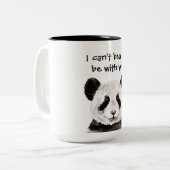 Modernes romantisches Zitat mit schwarzem und weiß Zweifarbige Tasse (Vorderseite Links)