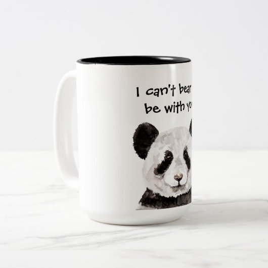 Modernes romantisches Zitat mit schwarzem und weiß Zweifarbige Tasse (Vorderseite Links)