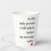 Modernes romantisches Zitat Pappbecher (Rückseite)