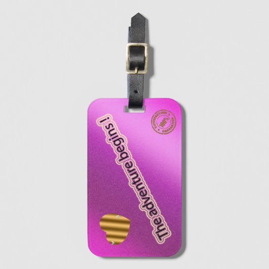 Modernes rosa Abenteuer Gepäckanhänger (Vorderseite Vertikal)