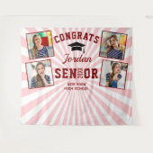 Modernes Rosa Abschluss Foto Stand Hintergrund Wandteppich (Vorderseite (Horizontal))