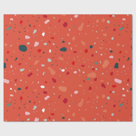 Modernes, rosa Abstraktes Terrazzo-Muster Geschenkpapier (Flach)