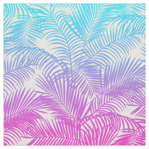 Modernes rosa aquamarines tropisches Palmemuster Stoff