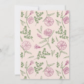 Modernes Rosa Aquarell Blumenbraun Brunch Einladung (Rückseite)