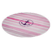 Modernes rosa Aquarellmuster und Anker Schneidebrett (Ecke)