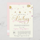 Modernes rosa Baby besprühen Babyparty-Einladung Einladung (Vorne/Hinten)