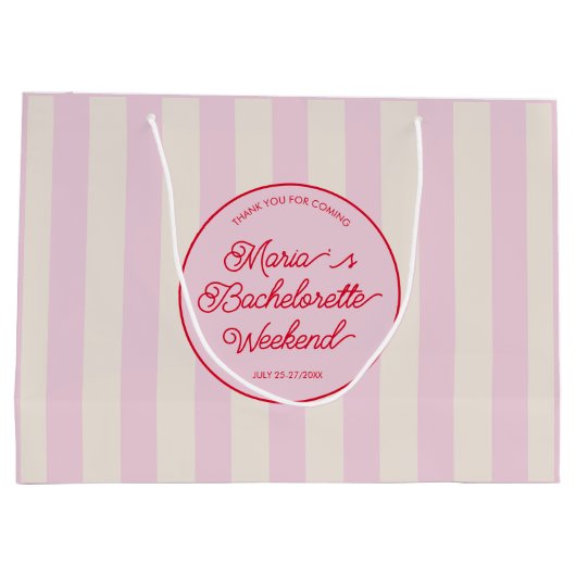 Modernes rosa Bacheloretes Party Große Geschenktüte (Rückseite)