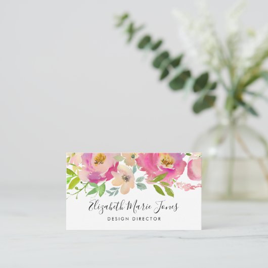 Modernes Rosa Berufliche Farbe Visitenkarte (Stehend Vorderseite)