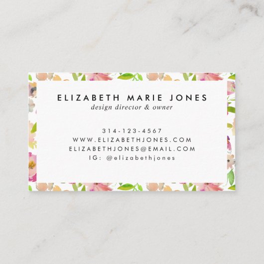 Modernes Rosa Berufliche Farbe Visitenkarte (Rückseite)