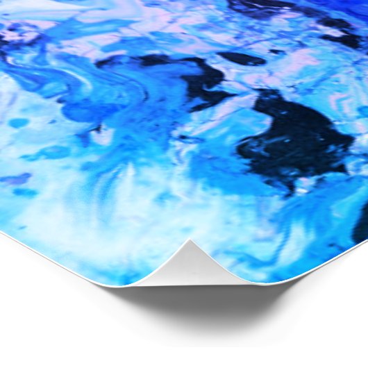 Modernes Rosa Blau Schwarz-weiß Trendy Abstrakte K Poster (Ecke)