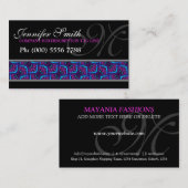Modernes rosa blaues Muster auf schwarzen Visitenk Visitenkarte (Vorne/Hinten)