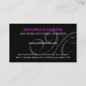 Modernes rosa blaues Muster auf schwarzen Visitenk Visitenkarte (Rückseite)