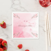 Modernes Rosa Blühen in Bliss Baby Dusche Niedlich Serviette (Beispiel)