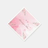 Modernes Rosa Blühen in Bliss Baby Dusche Niedlich Serviette (Ecke)