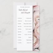 Modernes Rosa Blume Hochzeitsprogramm (Vorderseite)