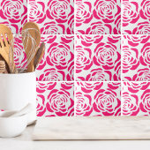 Modernes rosa Blume Muster Fliese