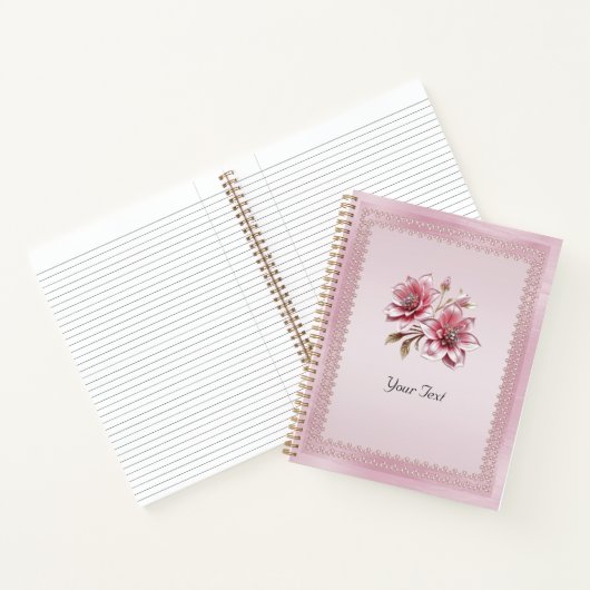 Modernes rosa Blume Notebook Notizblock (Innenseite)