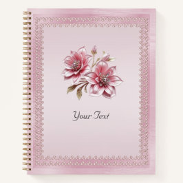 Modernes rosa Blume Notebook Notizblock