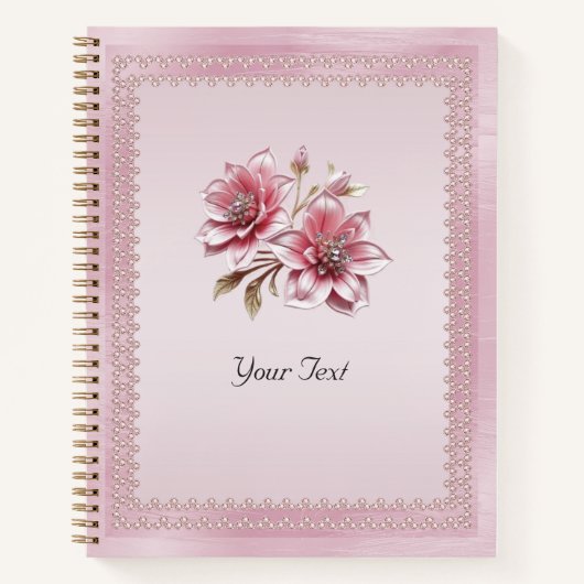 Modernes rosa Blume Notebook Notizblock (Vorderseite)