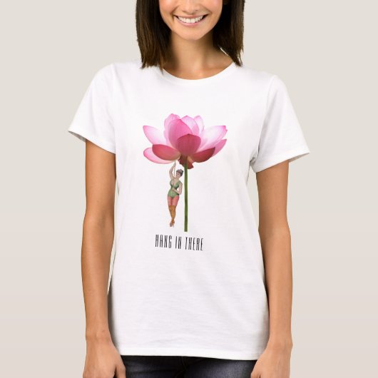 Modernes, rosa Blumendesign T-Shirt (Vorderseite)