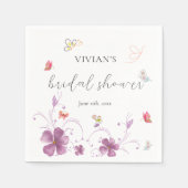 Modernes rosa Blumengestein Brautparty Serviette (Vorderseite)
