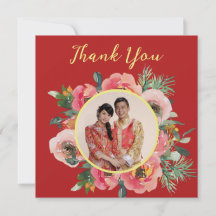 Modernes rosa Blumenkreide chinesisches Hochzeitsf