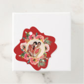 Modernes rosa Blumenkreide chinesisches Hochzeitsf Geschenkanhänger (Beispiel)