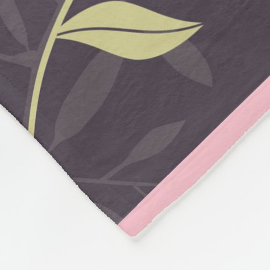 Modernes, rosa Blumenmuster Fleecedecke (Ecke)