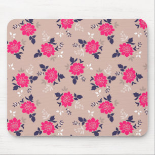 Modernes rosa Blumenmuster Mousepad