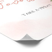 Modernes Rosa Blütengoldblütenzeichen Poster (Ecke)