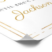 Modernes Rosa-Blütengoldschild Poster (Ecke)