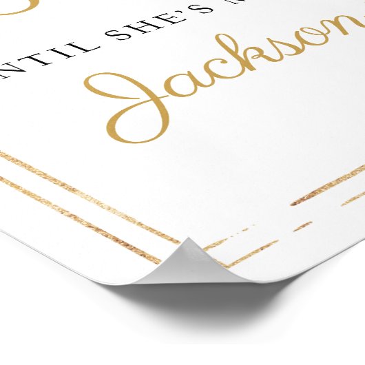 Modernes Rosa-Blütengoldschild Poster (Ecke)