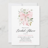 Modernes rosa Bow Coquette Brautparty Einladung (Vorderseite)