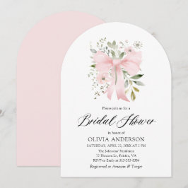 Modernes rosa Bow Coquette Brautparty Einladung