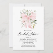Modernes rosa Bow Coquette Brautparty Einladung (Vorderseite)