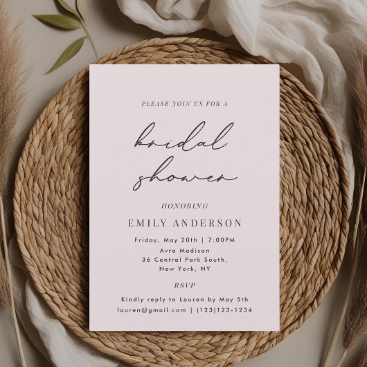 Modernes rosa Brautparty Einladung