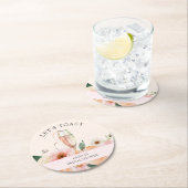 Modernes rosa Brautparty mit floralen Champagner Runder Pappuntersetzer (Vor Ort)