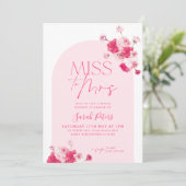 Modernes Rosa-Bright-Brautparty Rose Einladung (Stehend Vorderseite)