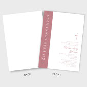 Modernes Rosa Cross Girl Erste Kommune Einladung
