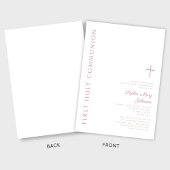 Modernes Rosa Cross Girl Erste Kommune Einladung