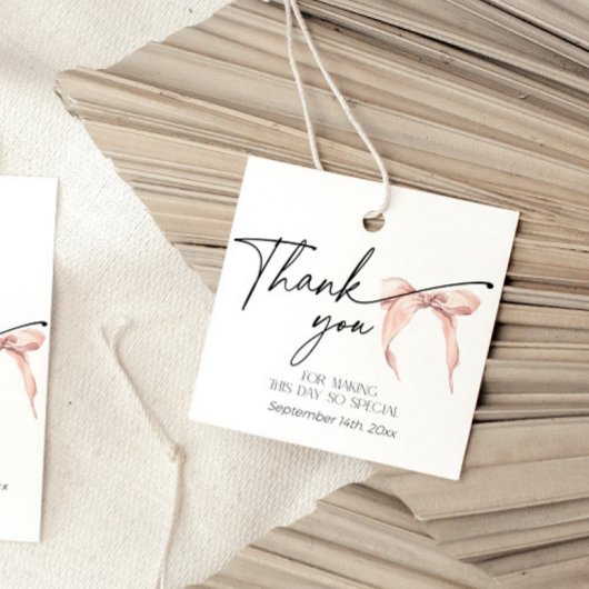 Modernes Rosa Dankeschön Brautparty Geschenkanhänger