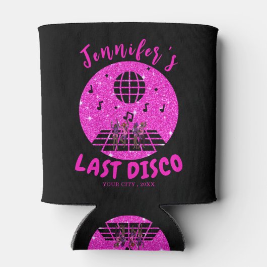 Modernes & rosa Diskothek Junggeselinnen-Abschied Dosenkühler (Rückseite)