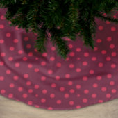 Modernes rosa Dot Print Polyester Weihnachtsbaumdecke
