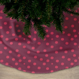 Modernes rosa Dot Print Polyester Weihnachtsbaumdecke