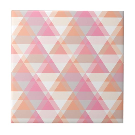 Modernes rosa Dreieck-Muster Fliese (Vorderseite)