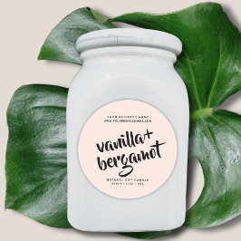 Modernes, rosa Duftkerzenlabel Runder Aufkleber